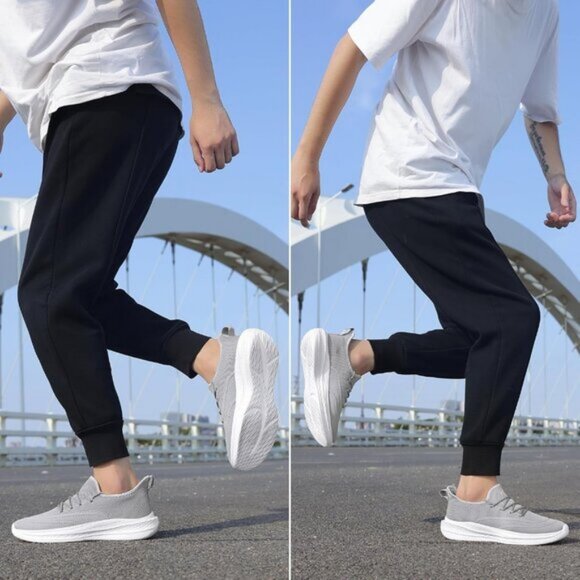 ⚡Men LightGray Fashion Mesh Non Slip Lightweight Workout Breathable Gym Sneakers - Picture 2 of 6